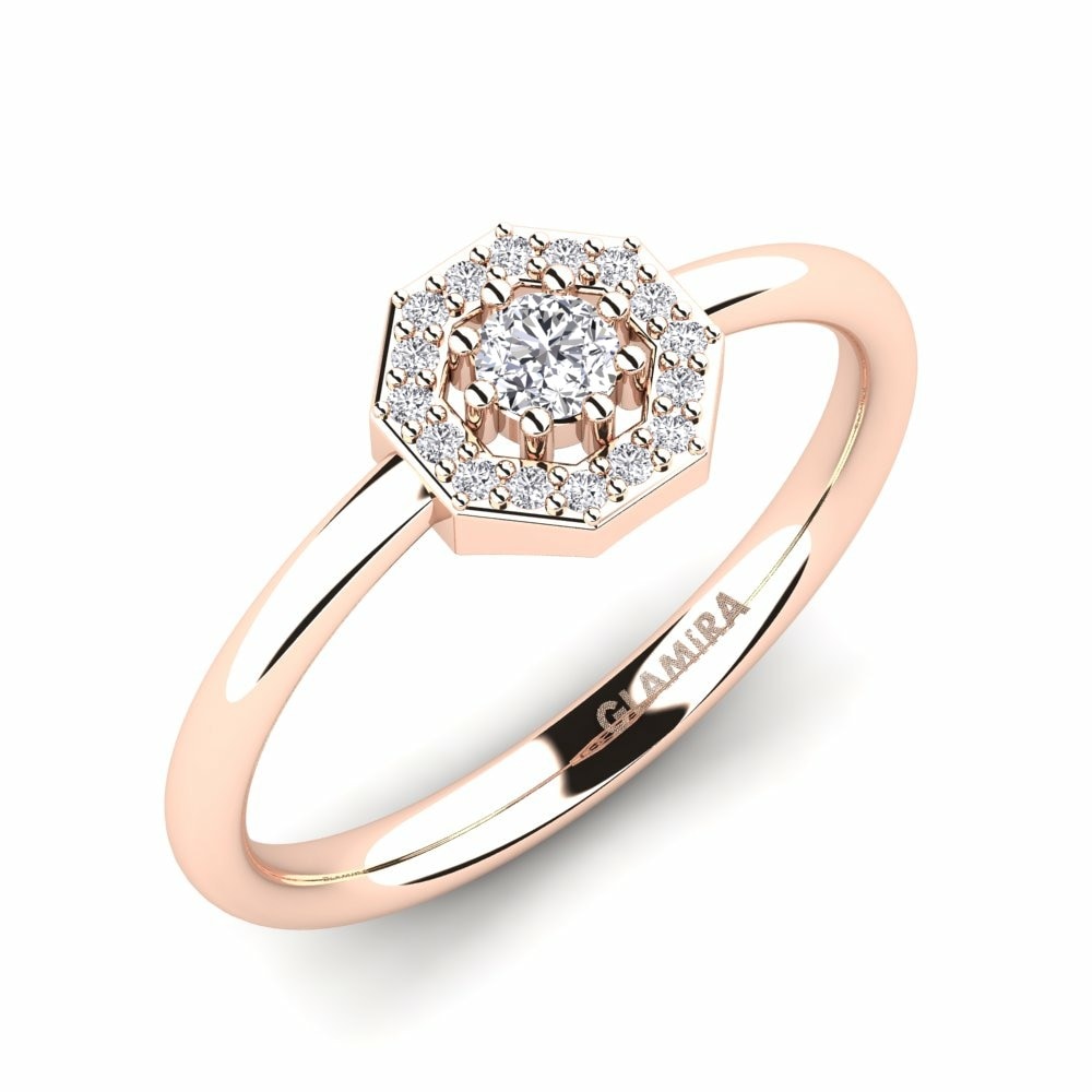 Halo Engagement Rings GLAMIRA Gilberte 585 Rose Gold Diamond