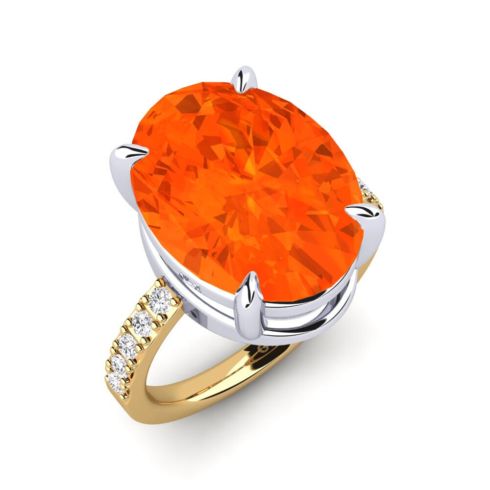 9k Oro Amarillo & Blanco Anillo Gillian