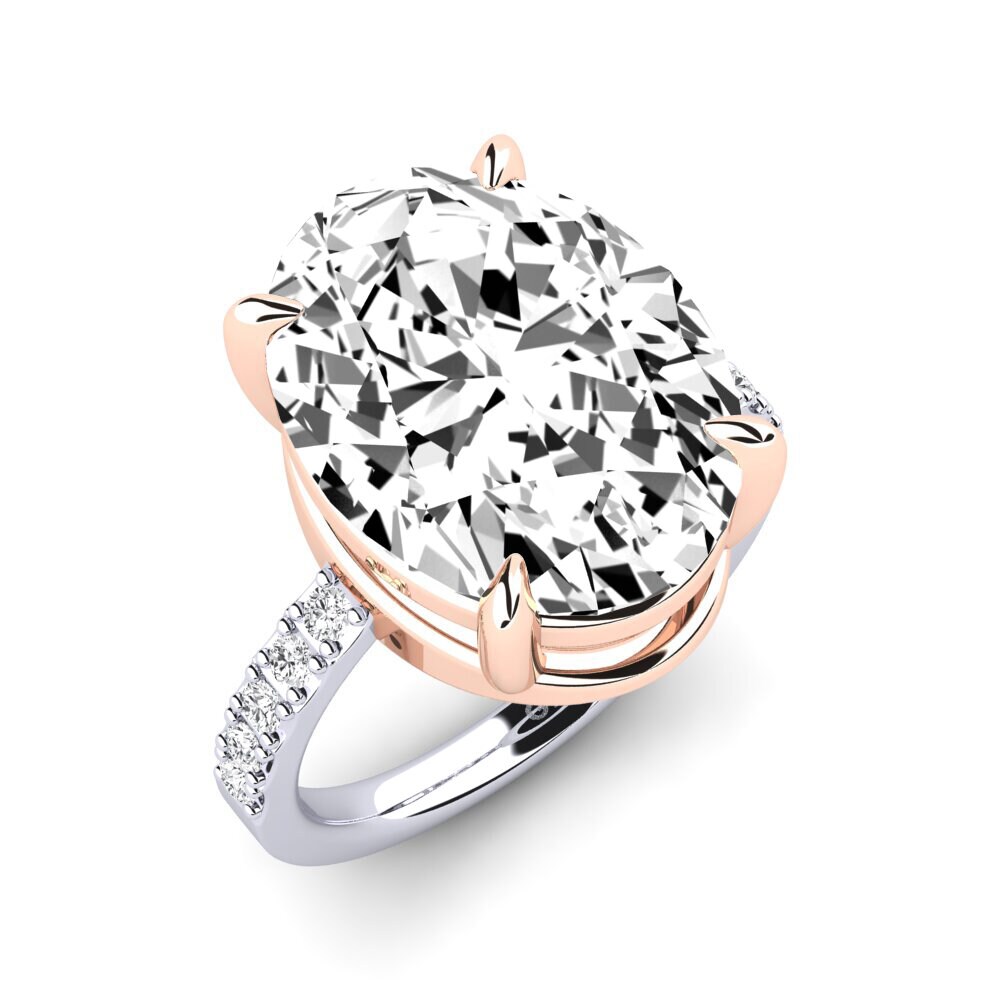 18k Oro Blanco & Rosa Moissanita Anillo Gillian