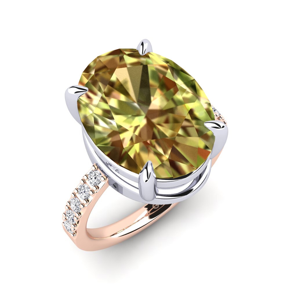 Or Rose& Blanc 14k Pierre de Sultan Bague Gillian
