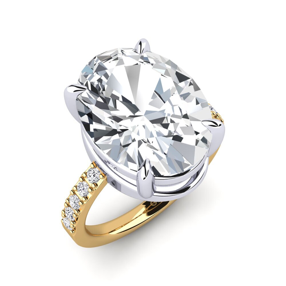 14ct Yellow / White Gold White Zircon Ring Gillian