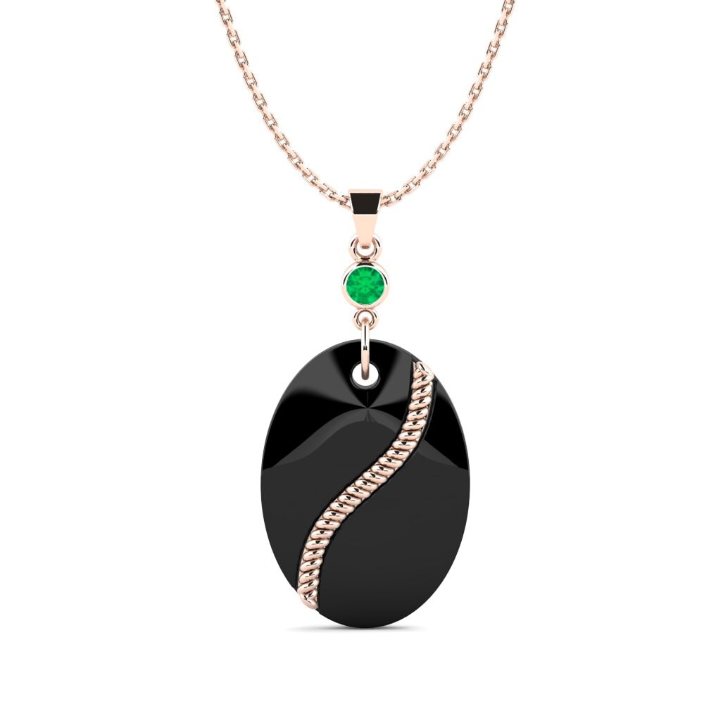 9ct Rose Gold Emerald Women's Pendant Gilpatrick