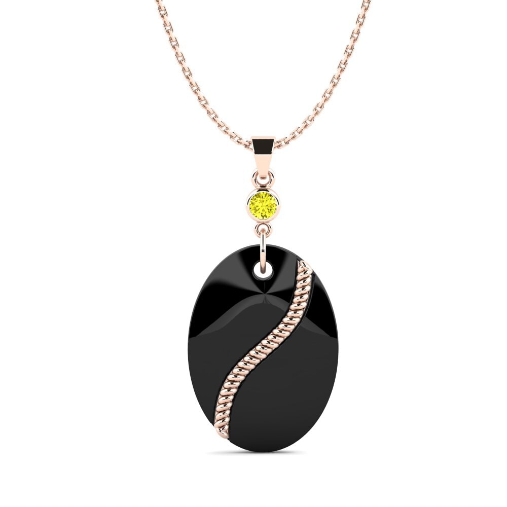 9ct Rose Gold Yellow Diamond Women's Pendant Gilpatrick