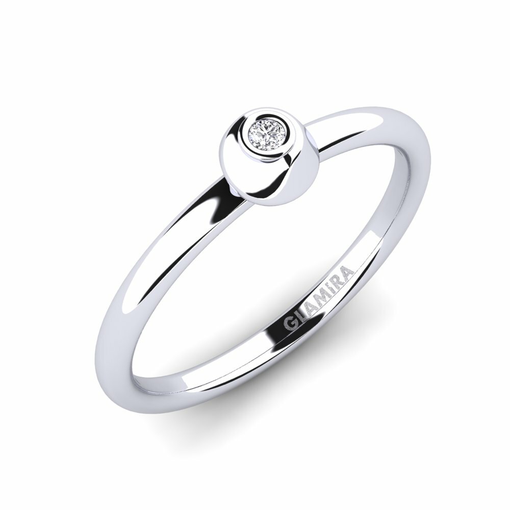 White Silver Women's Ring Gimblet