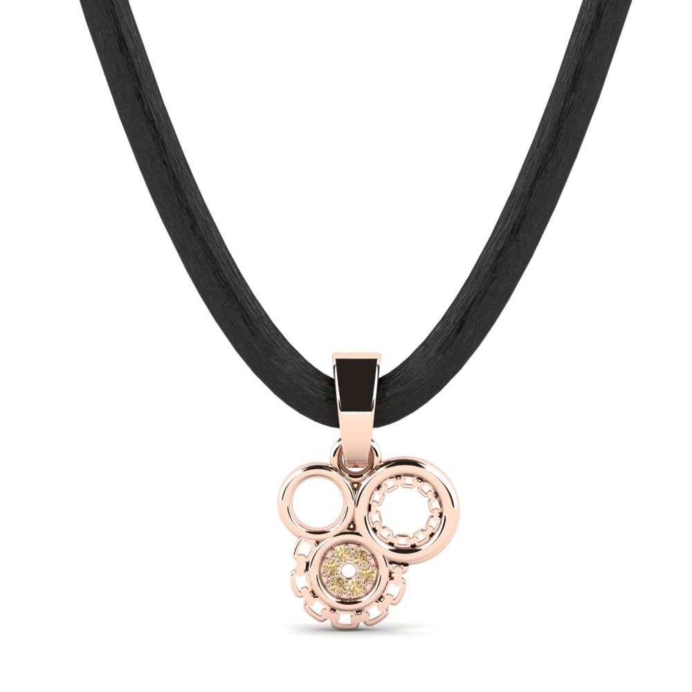 Rotgold 585 Brauner Diamant Herren-Anhänger Giovanni