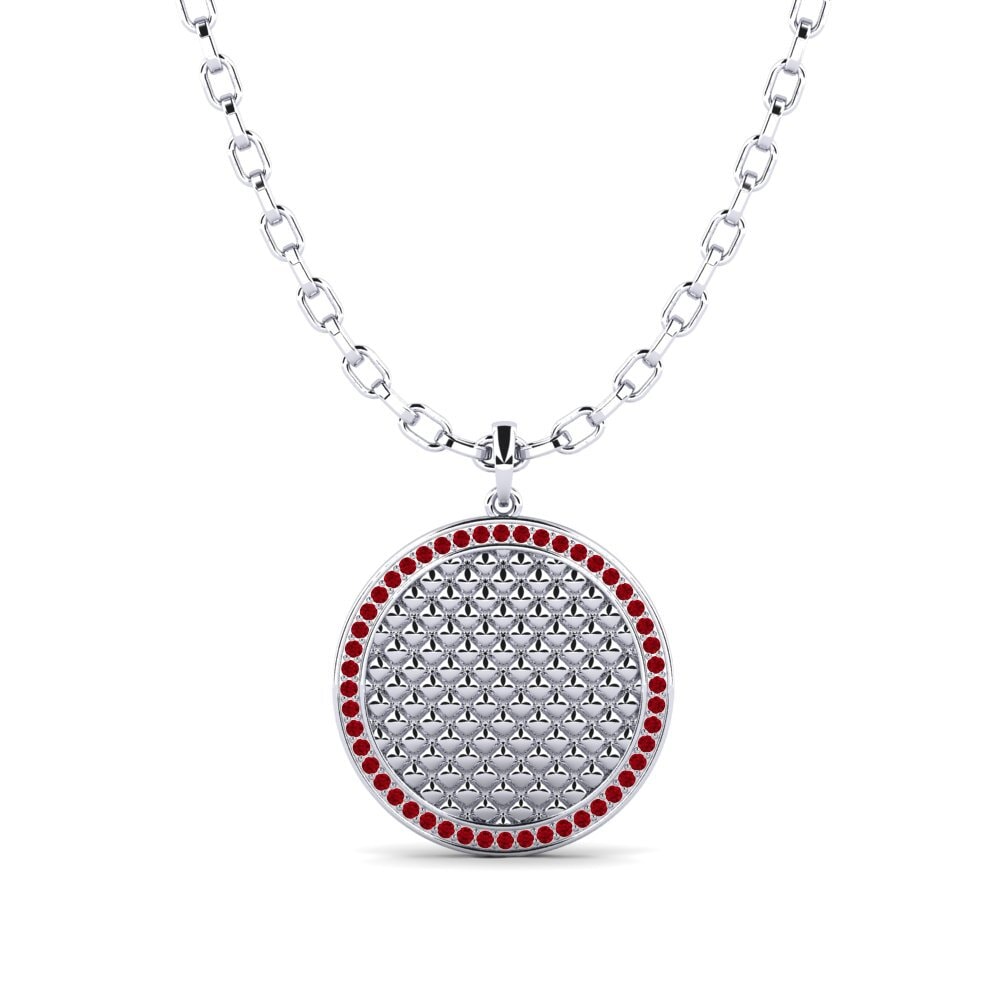 Weißgold 375 Roter Zirkonia Herren-Anhänger Giratina