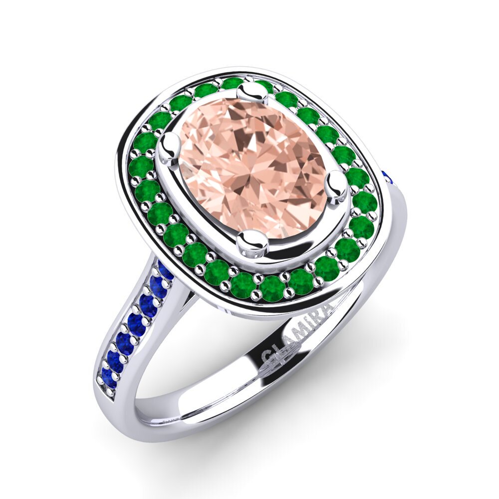 14ct White Gold Morganite Engagement Ring Girona