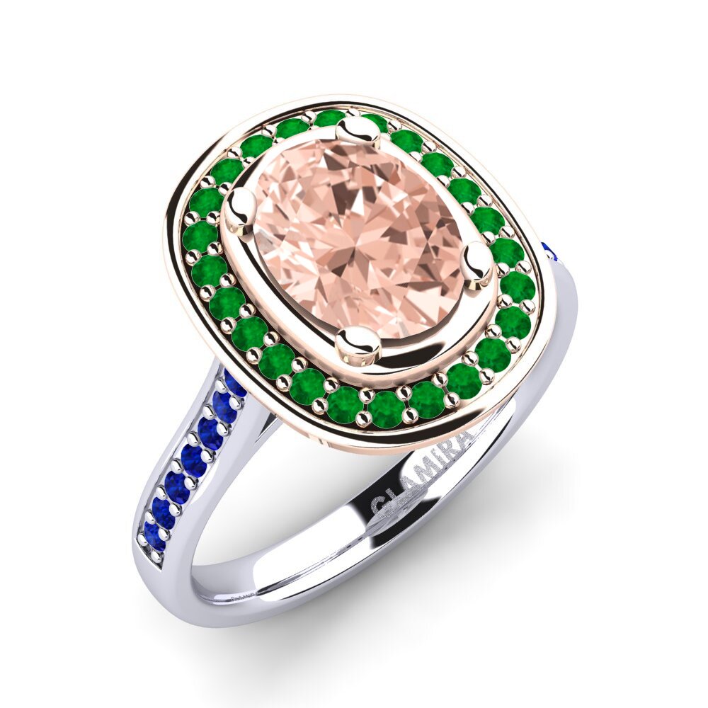 14K Wit & Rood Goud Morganiet Verlovingsring Girona
