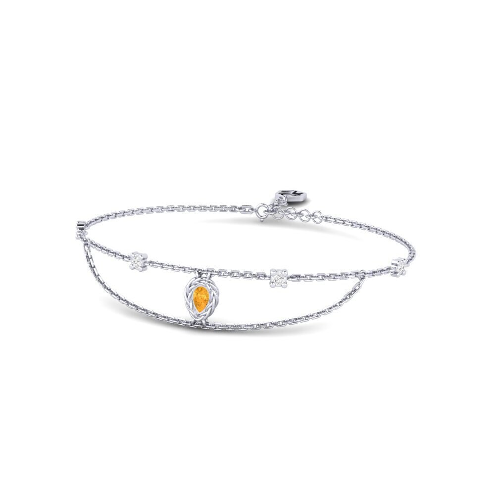 Platine 950 Citrine Bracelet pour femme Gisli