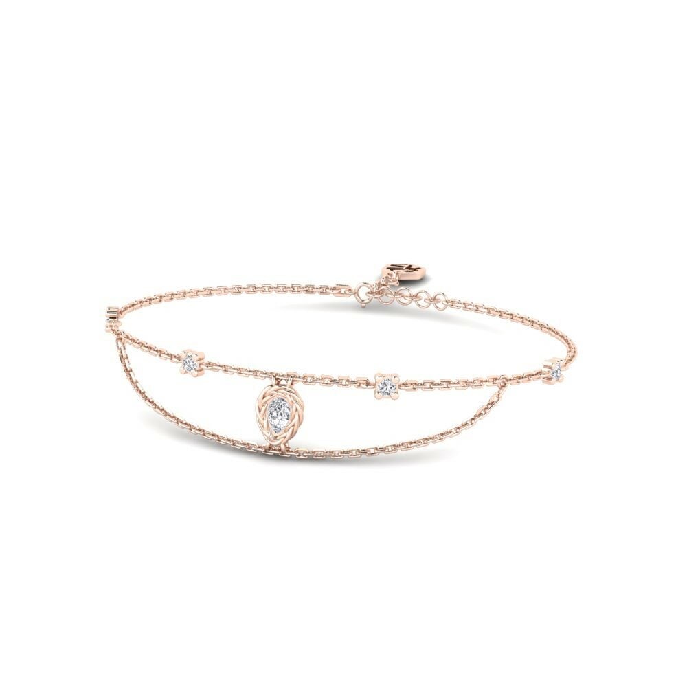 Or rose 14k Diamant Bracelet pour femme Gisli