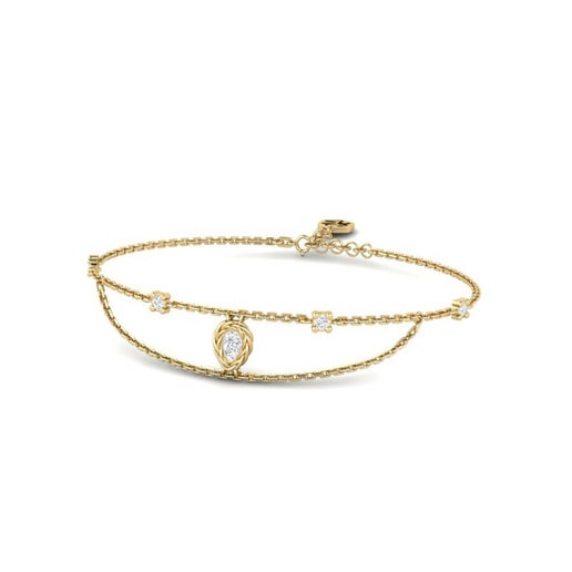 Bracelet Gisli 585 Yellow Gold & White Sapphire