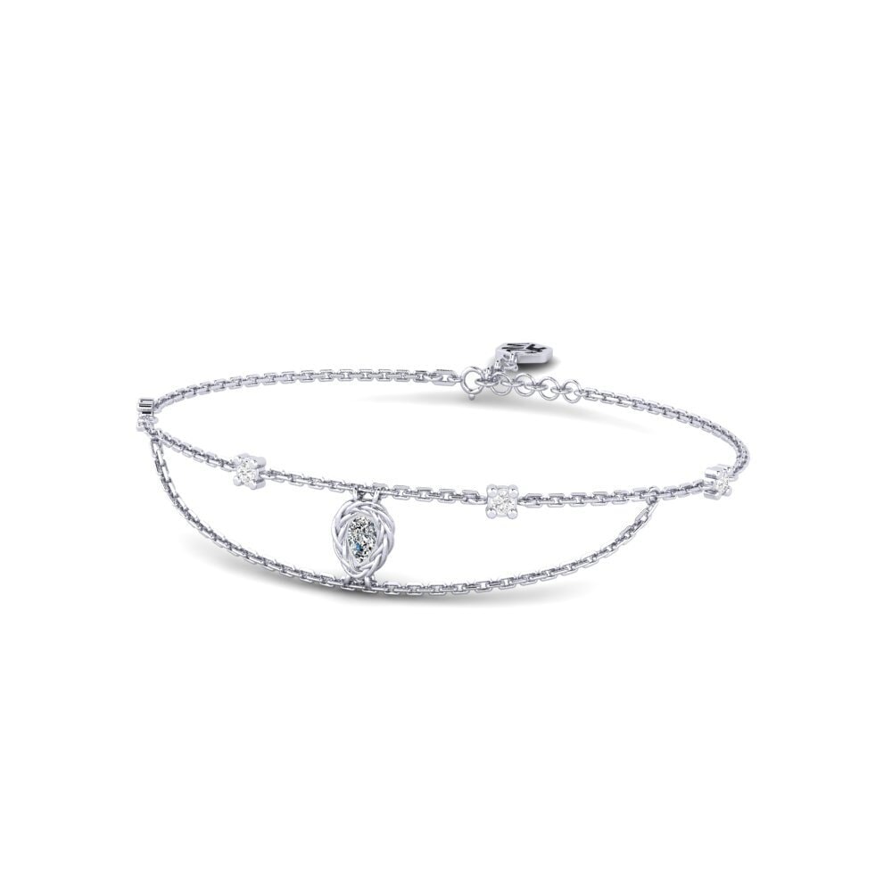 Palladium 950 Zircone Bracelet pour femme Gisli
