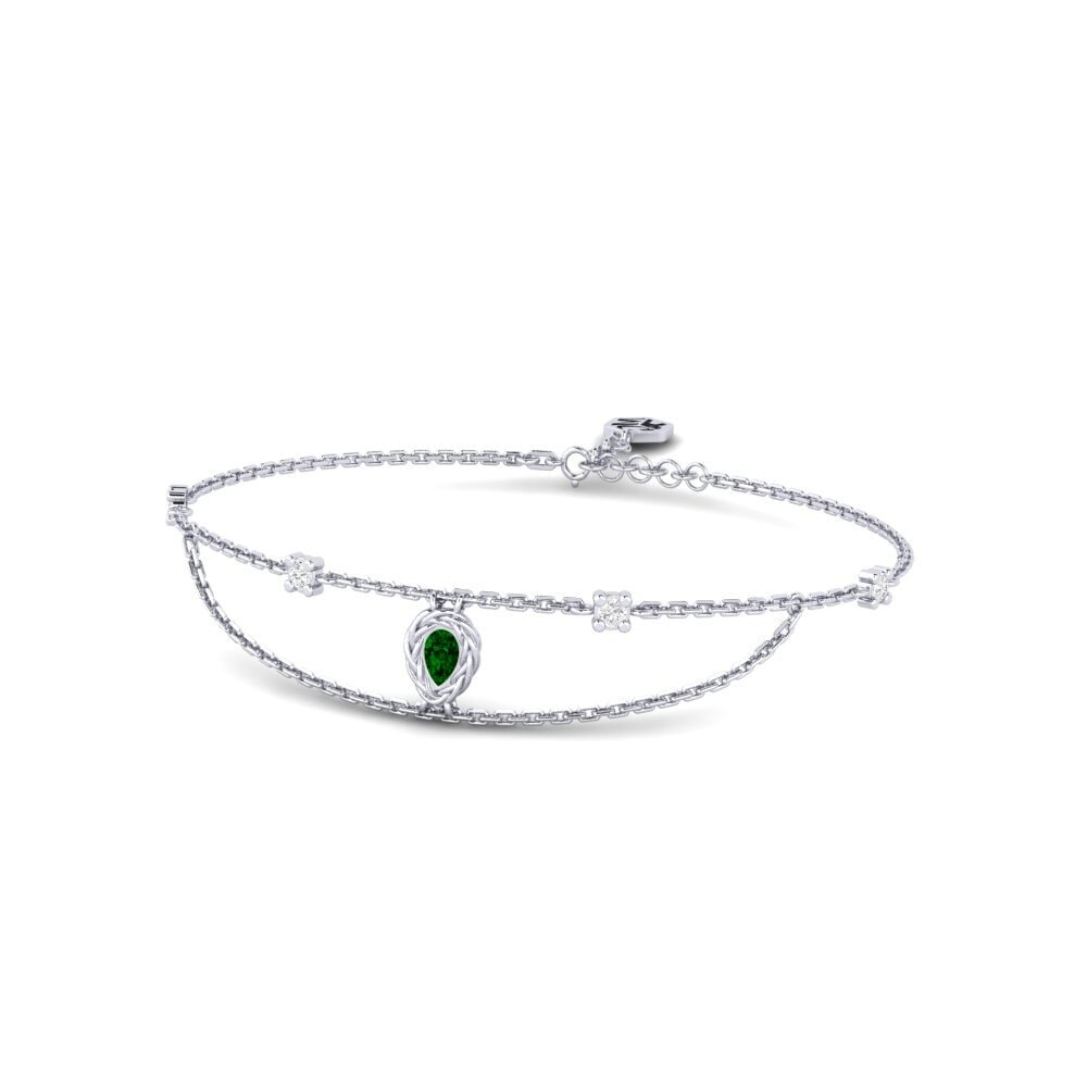 Palladium 950 Zircone Vert Bracelet pour femme Gisli
