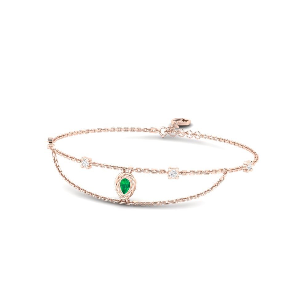 Or rose 14k Émeraude Bracelet pour femme Gisli