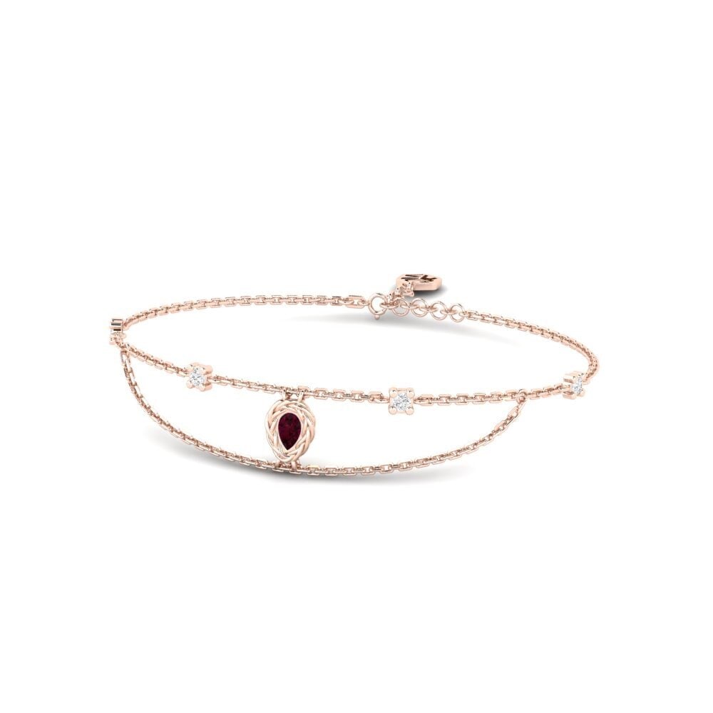 Or rose 14k Grenat de Rhodolite Bracelet pour femme Gisli