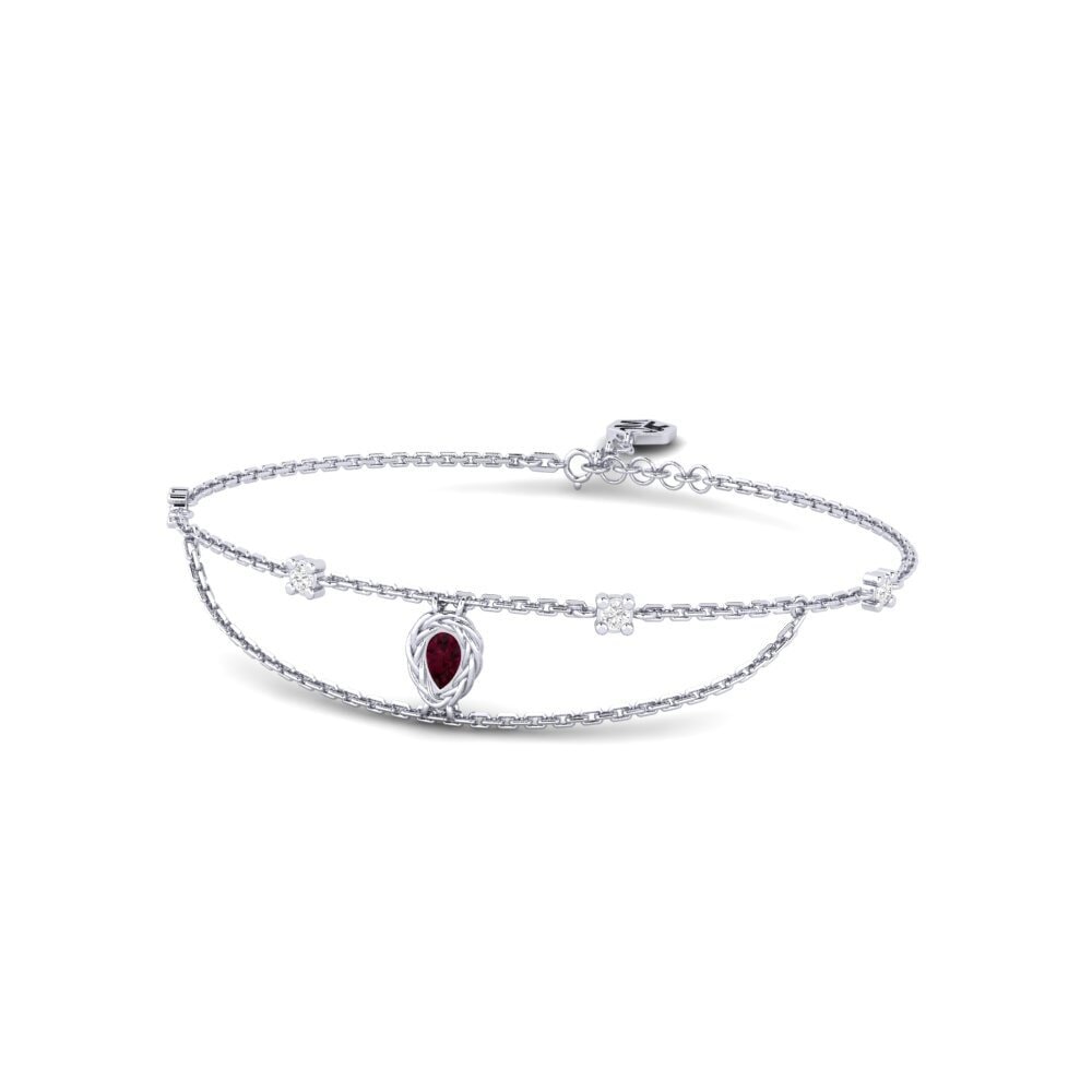 Palladium 950 Grenat de Rhodolite Bracelet pour femme Gisli