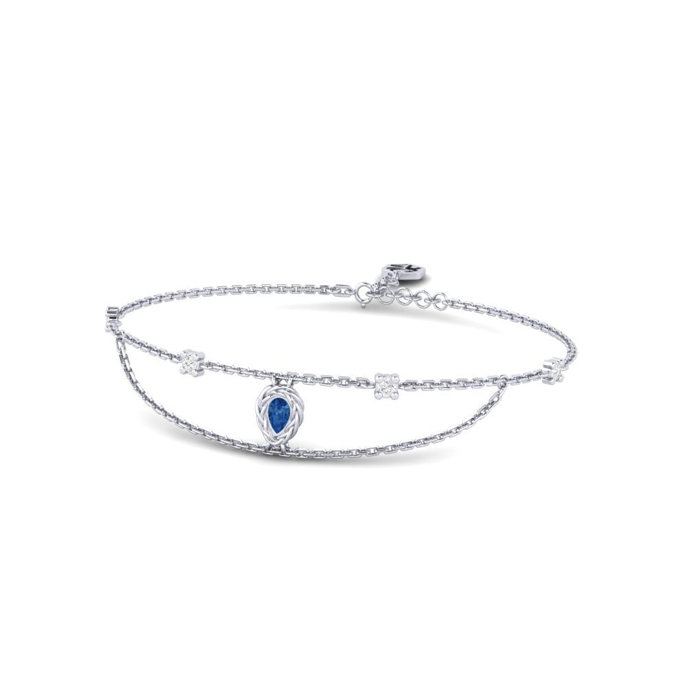 950 Palladium Dunkelblauer Zirkonia Damen armband Gisli