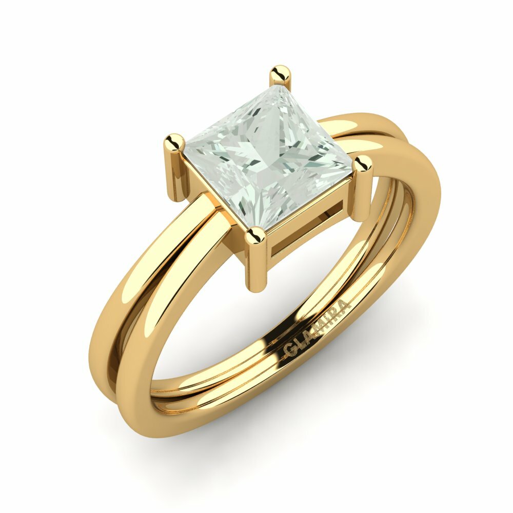 Princess Green Amethyst Engagement Ring Gislind