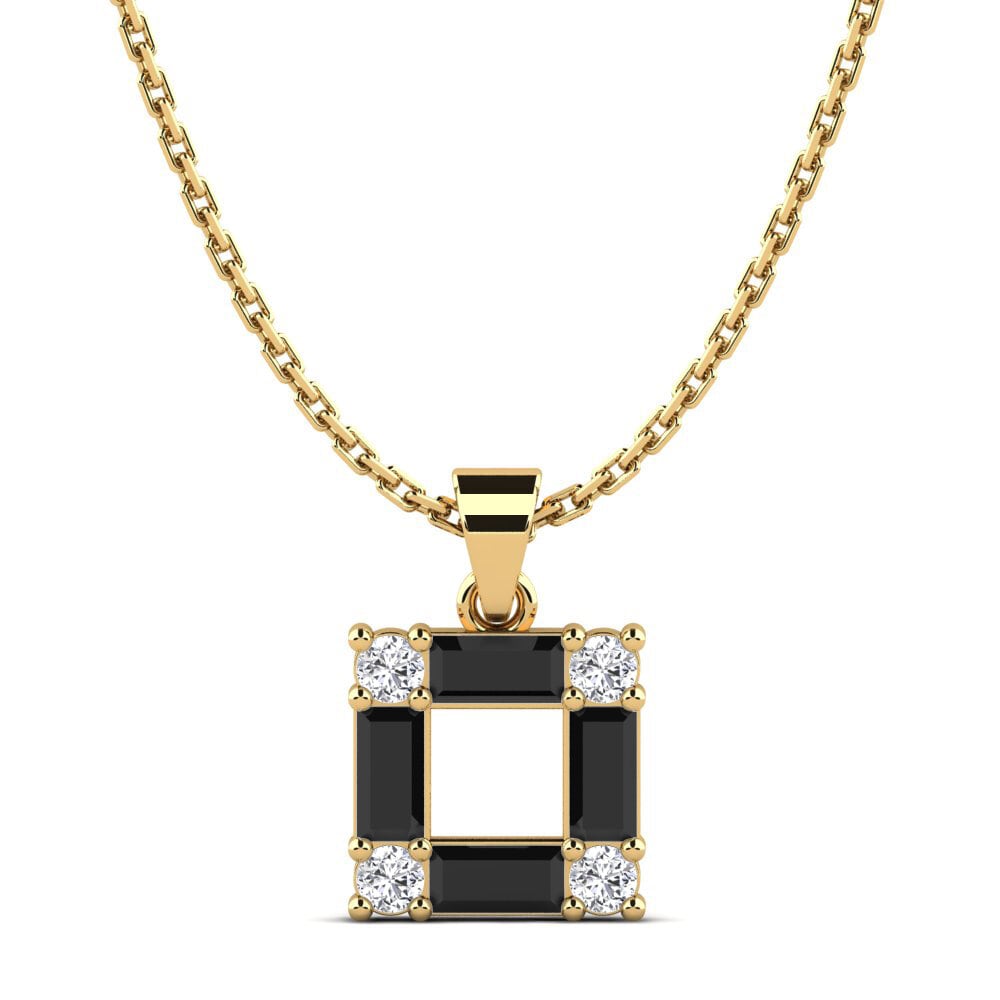Baguette Black Sapphire Women's Pendant Gita