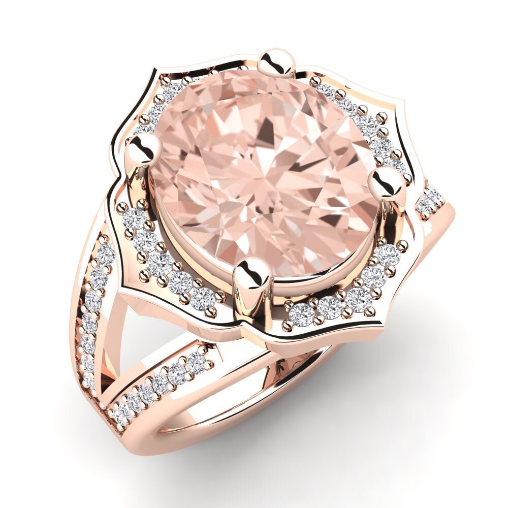 14ct Rose Gold Morganite Ring Gizella