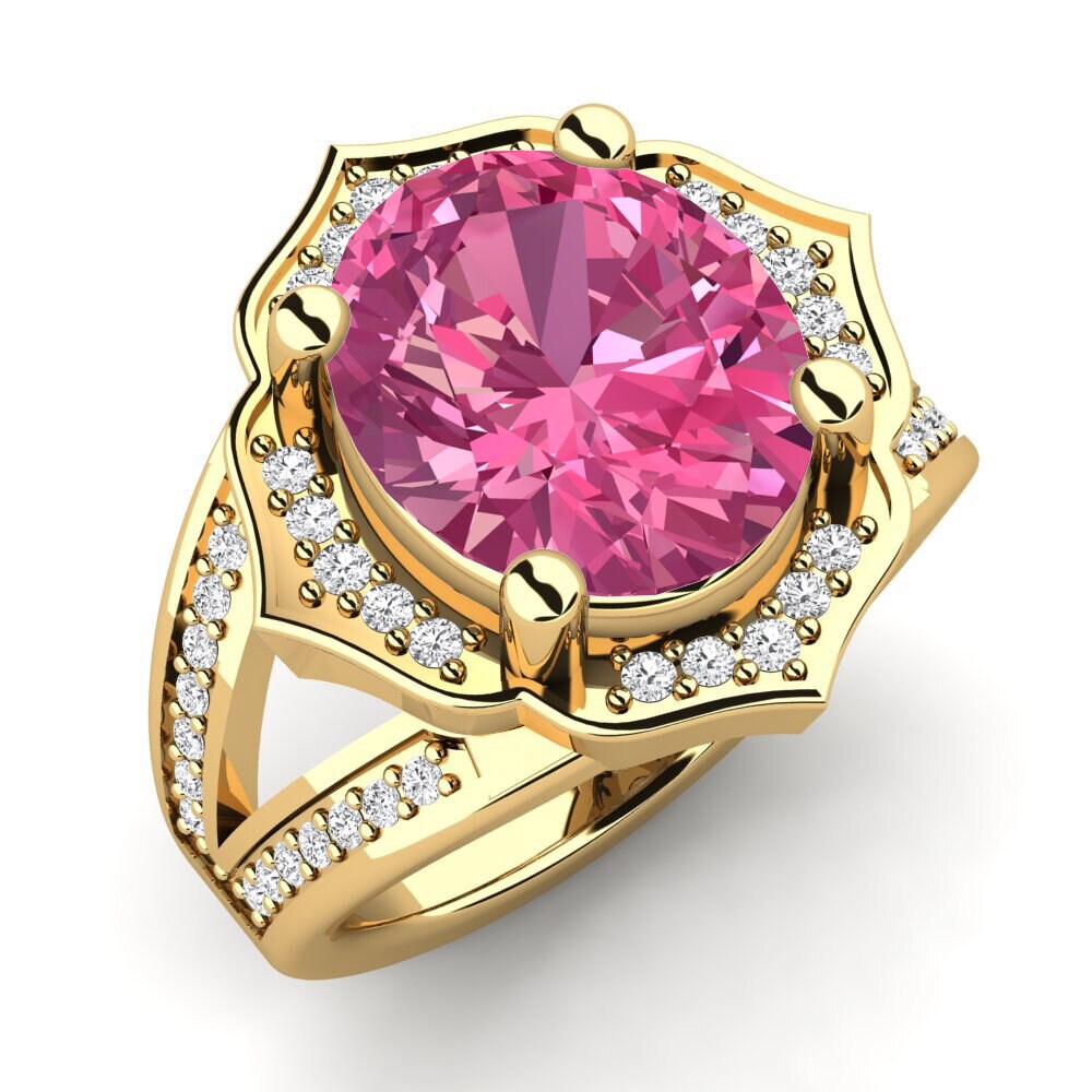 9ct Yellow Gold Pink Tourmaline Ring Gizella