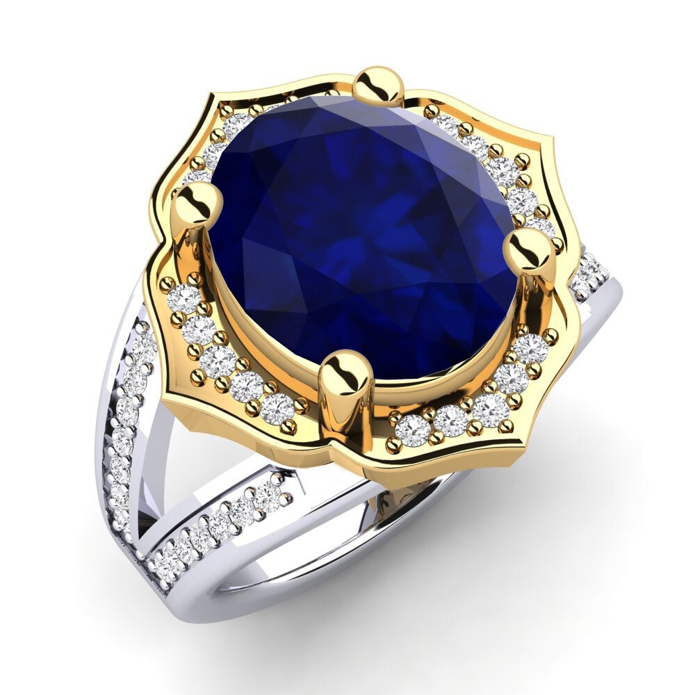 18ct White / Yellow Gold Sapphire Ring Gizella