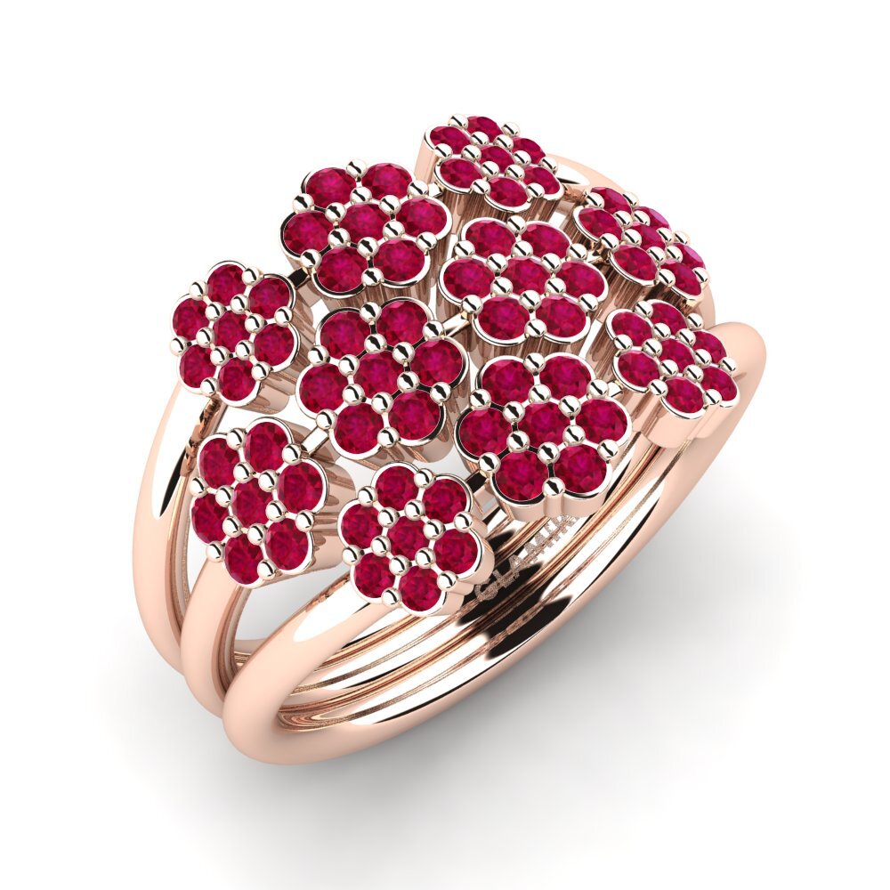 Bague Infinity En Or Rose 14k Avec Rubis - 1.50 Ctw, Taille 7, Occasion, Wilson Brothers Jewelry