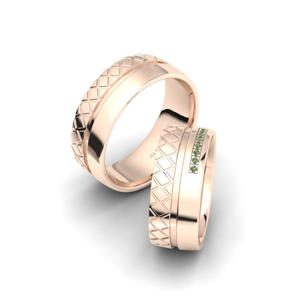 Diamant Vert Bague de Mariage Glamorous Earth 8 mm
