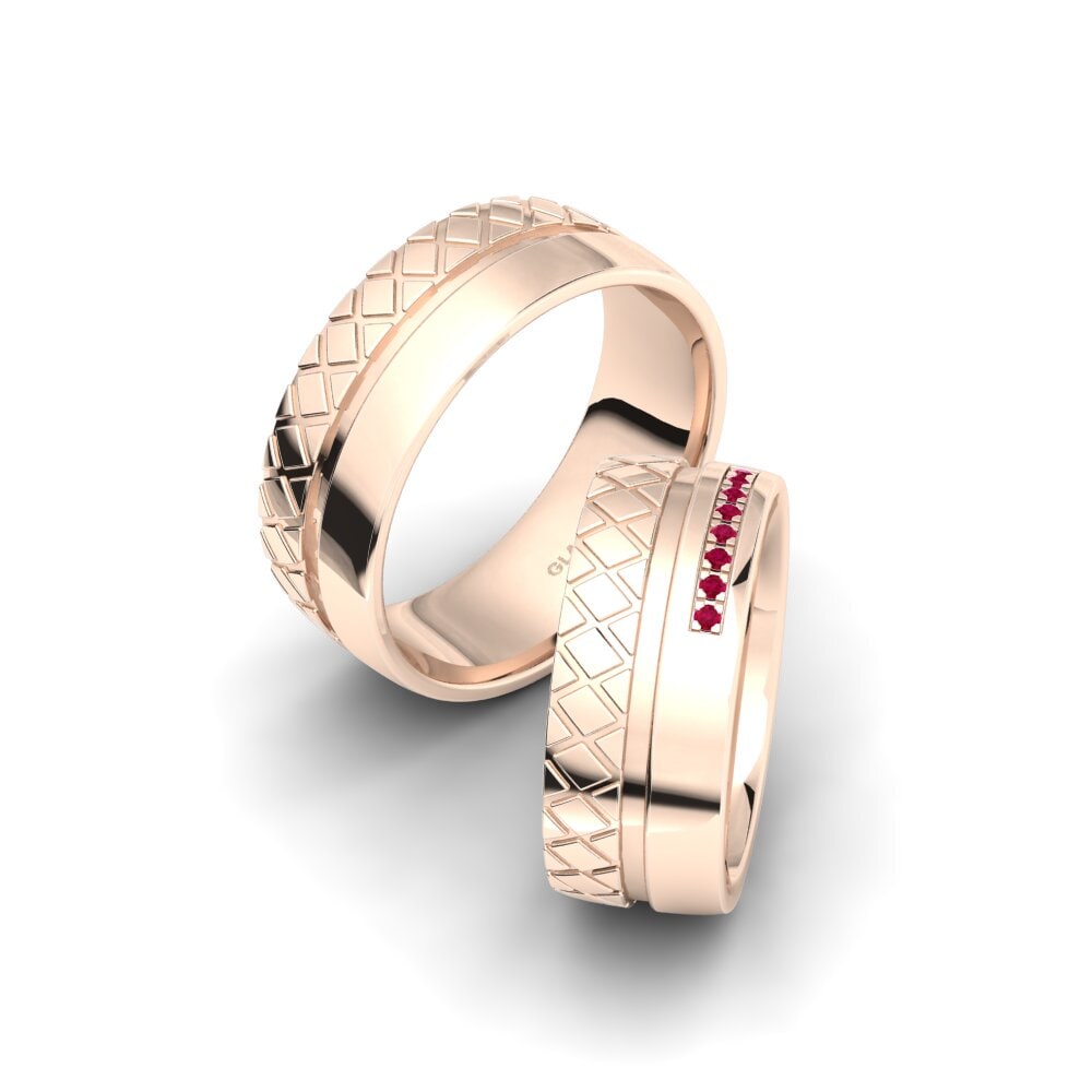 Rubí Anillo de boda Glamorous Earth 8 mm
