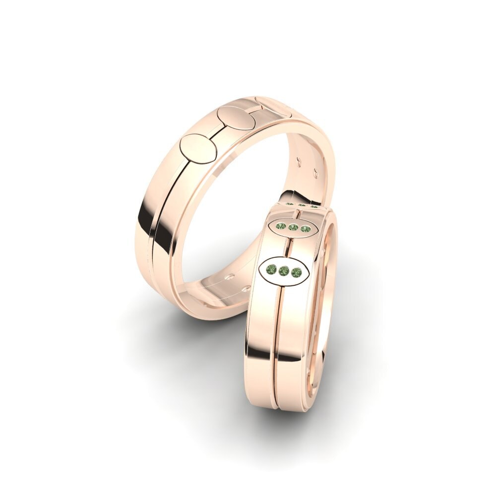 Green Diamond Wedding Ring Glamorous Feeling 6 mm
