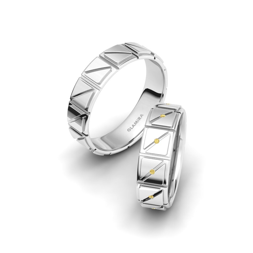 Weißgold 585 Gelber Diamant Trauring Glamorous Magic 6 mm