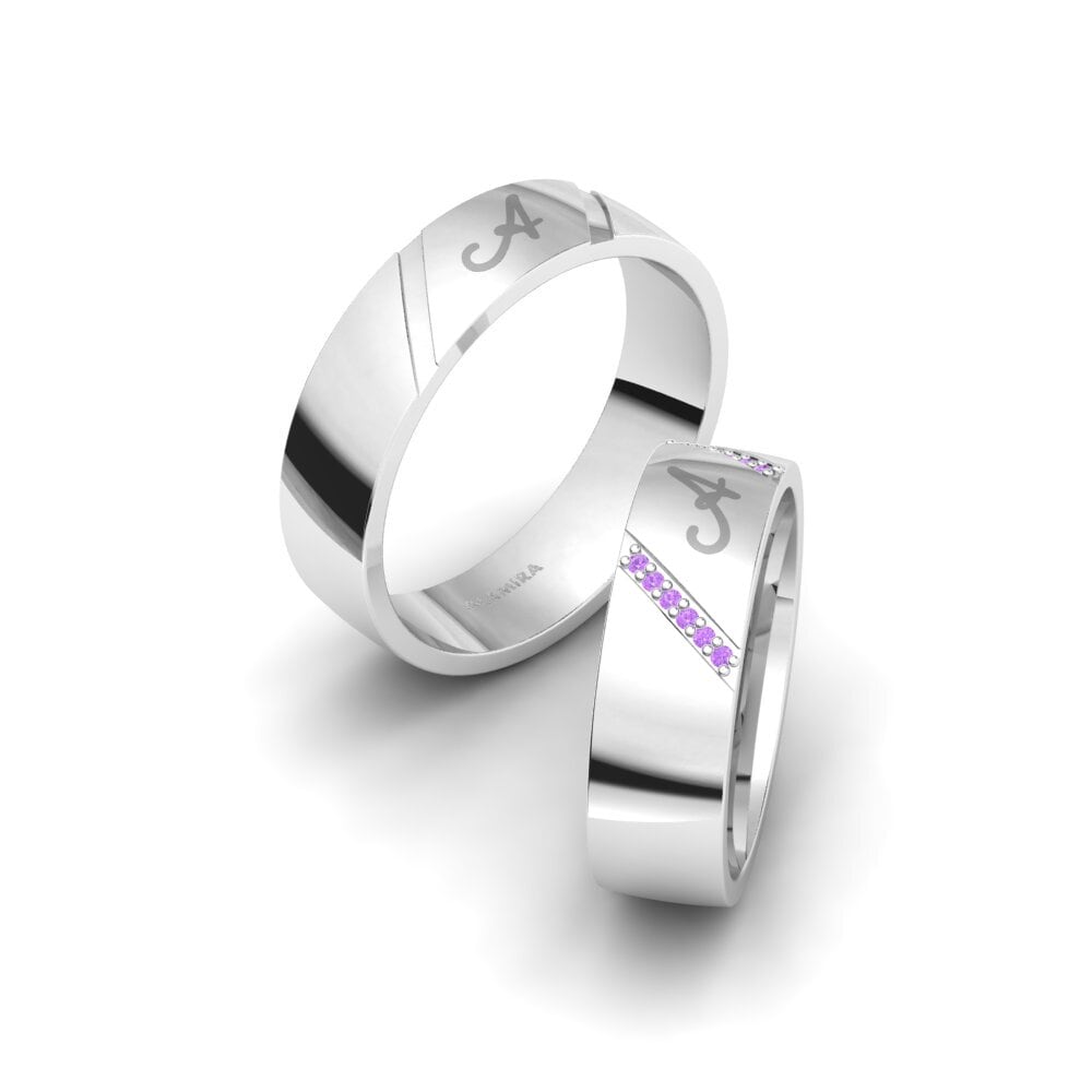 紫水晶 結婚戒指 Glamorous Phode 6 mm