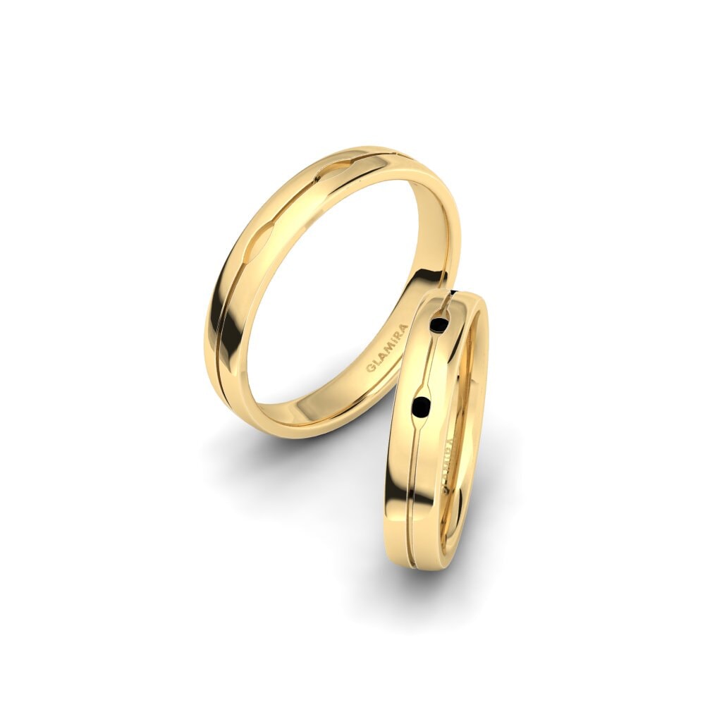 Black Onyx Wedding Ring Glamorous River 4 mm