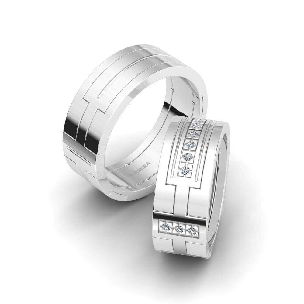 950 Platinum Wedding Ring Glamorous Spark 8 mm