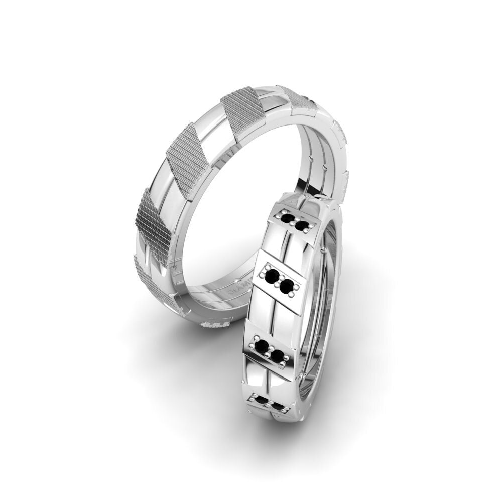 950 Palladium Black Diamond Wedding Ring Glamorous Swirl 5 mm