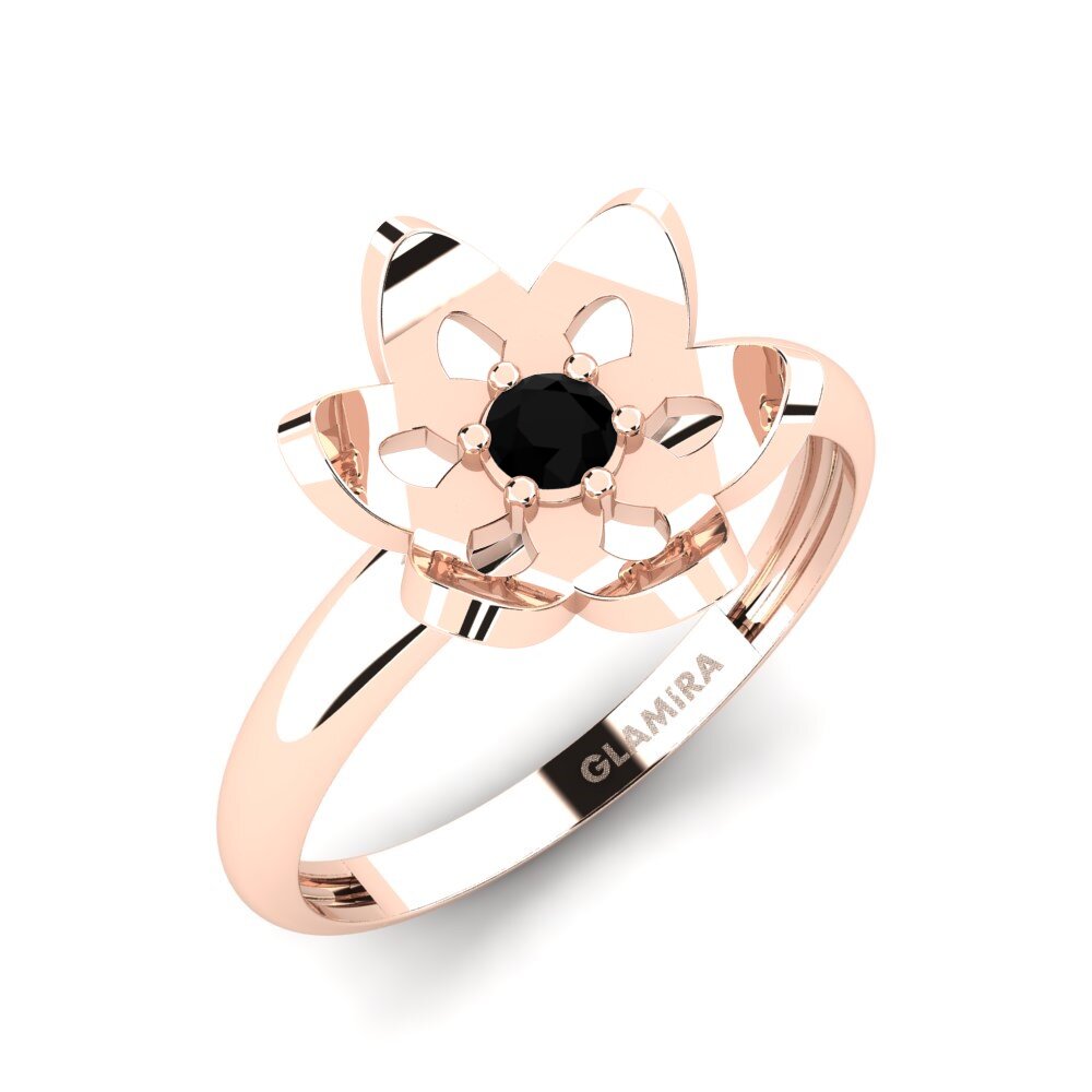 9k Rose Gold Black Onyx Ring Glandes