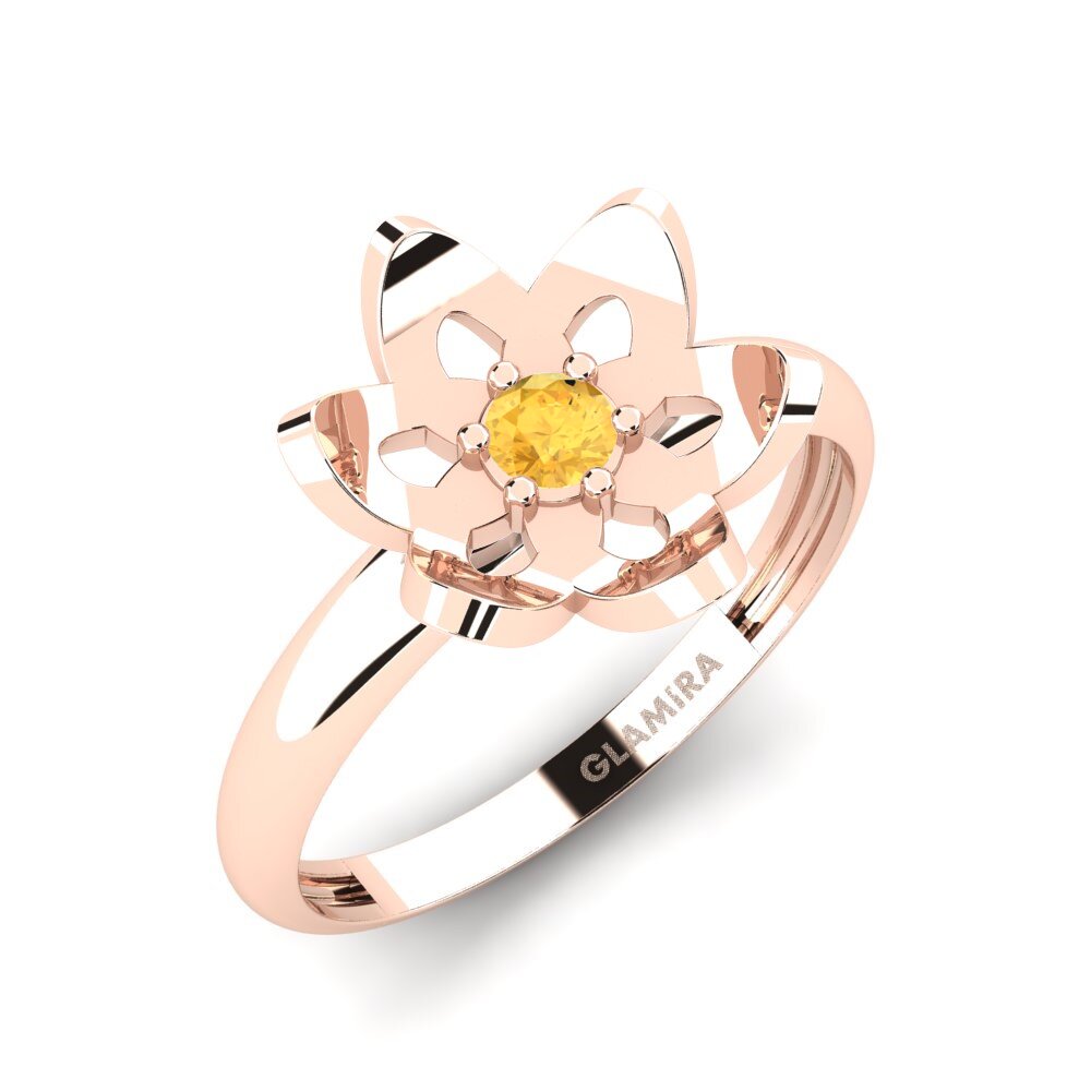 9k Rose Gold Citrine Ring Glandes