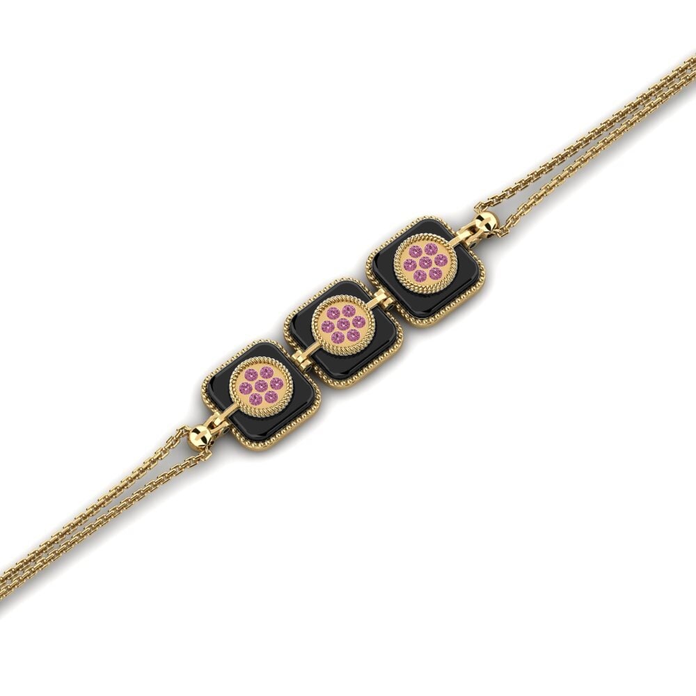 14K Yellow Gold Rhodolite Garnet Bracelet Glazer