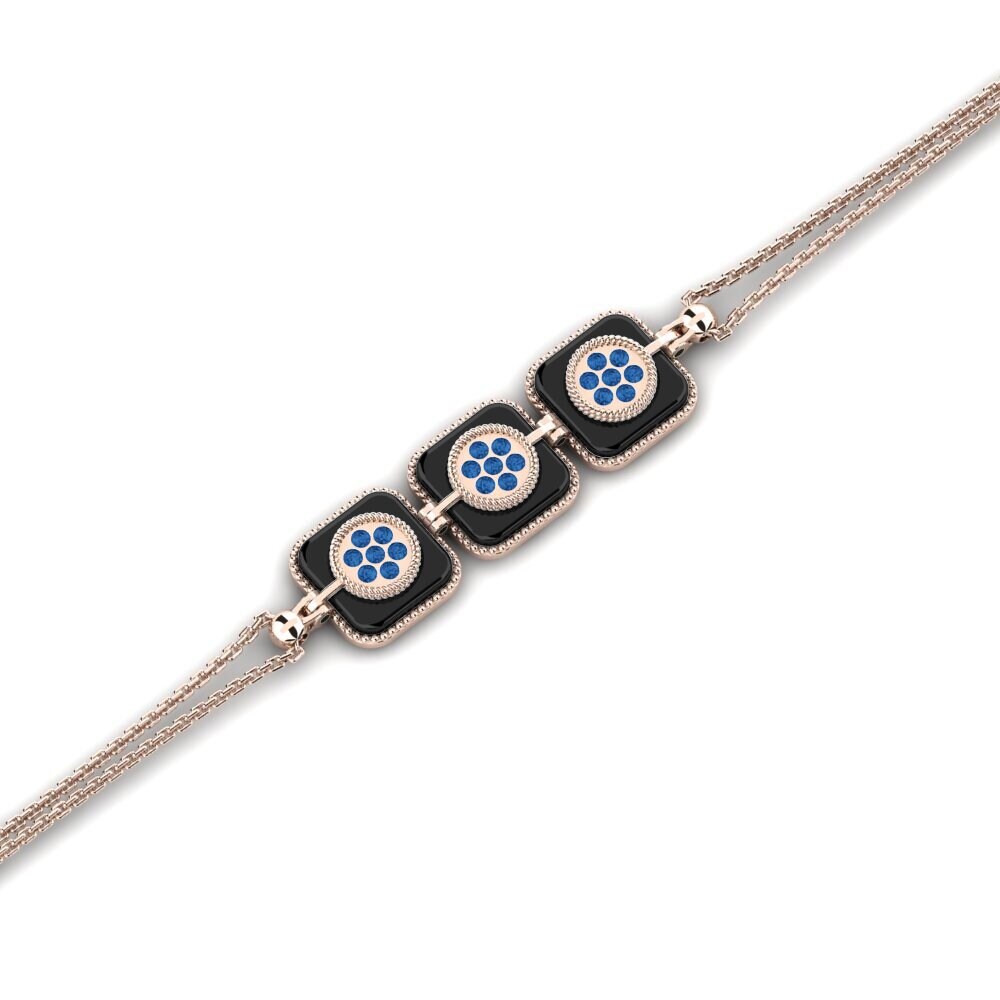 14K Rose Gold Dark Blue Zirconia Bracelet Glazer