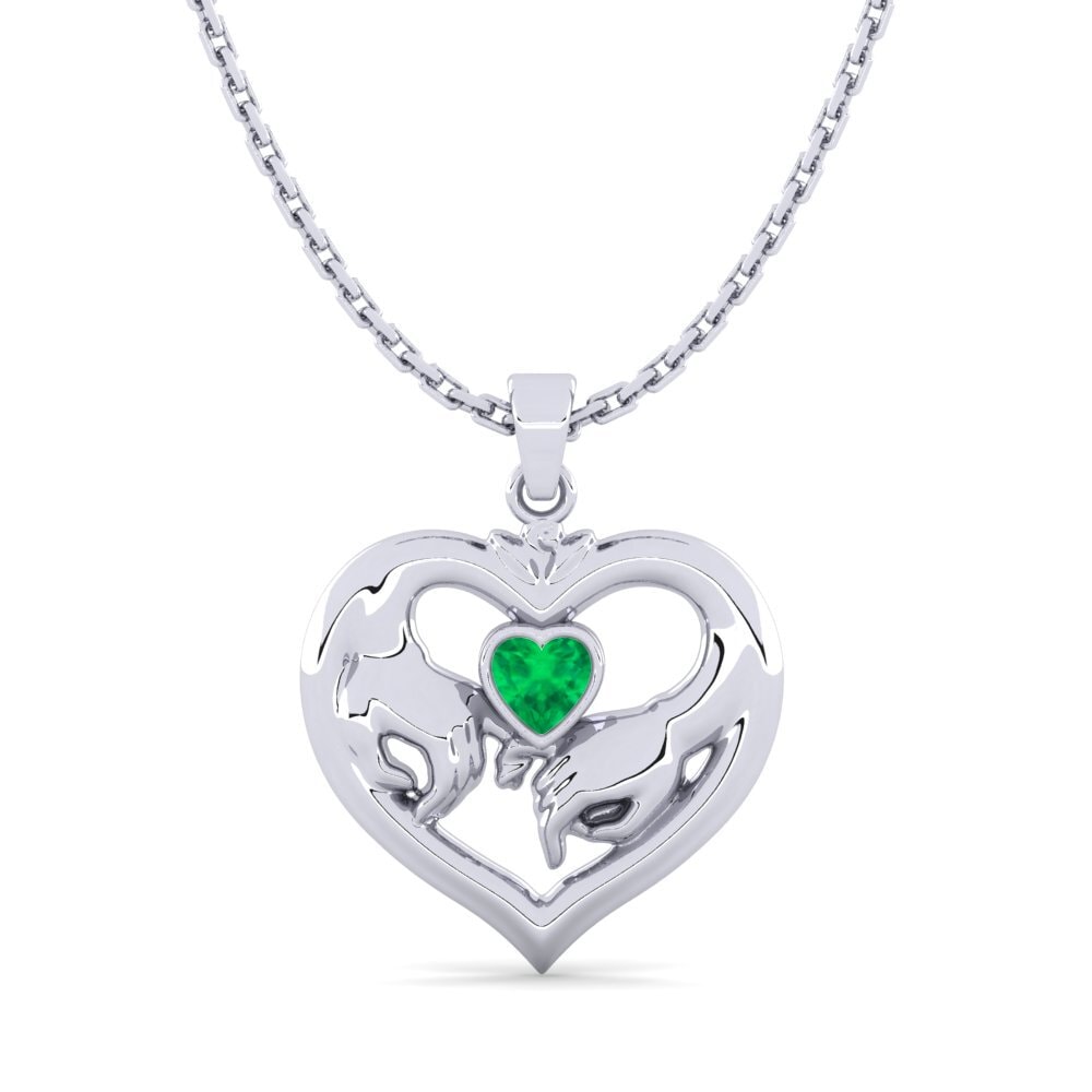 925 Silver Emerald Pendant Gleaning