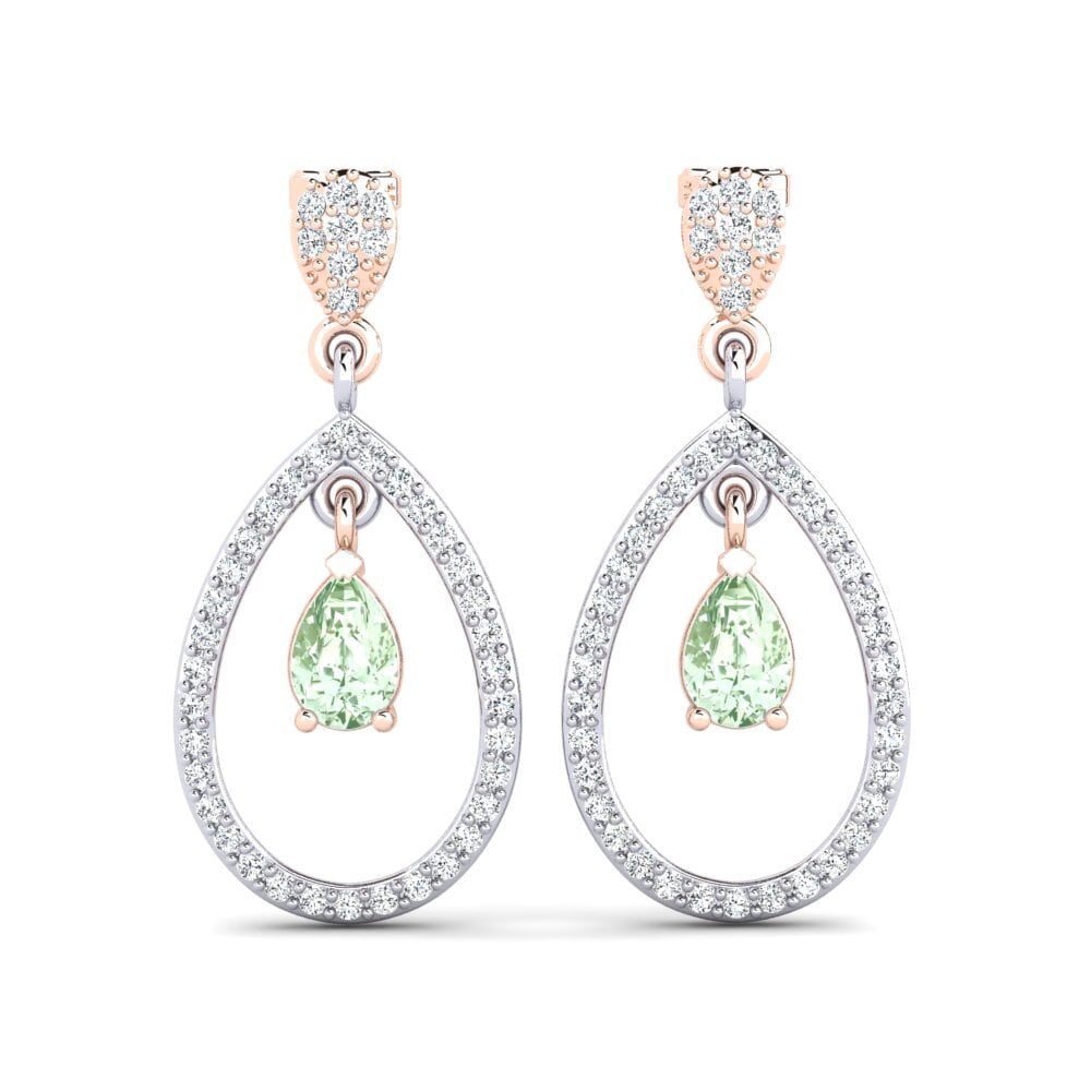 Brincos Pendentes e Suspensos white_red-375 Ametista Verde