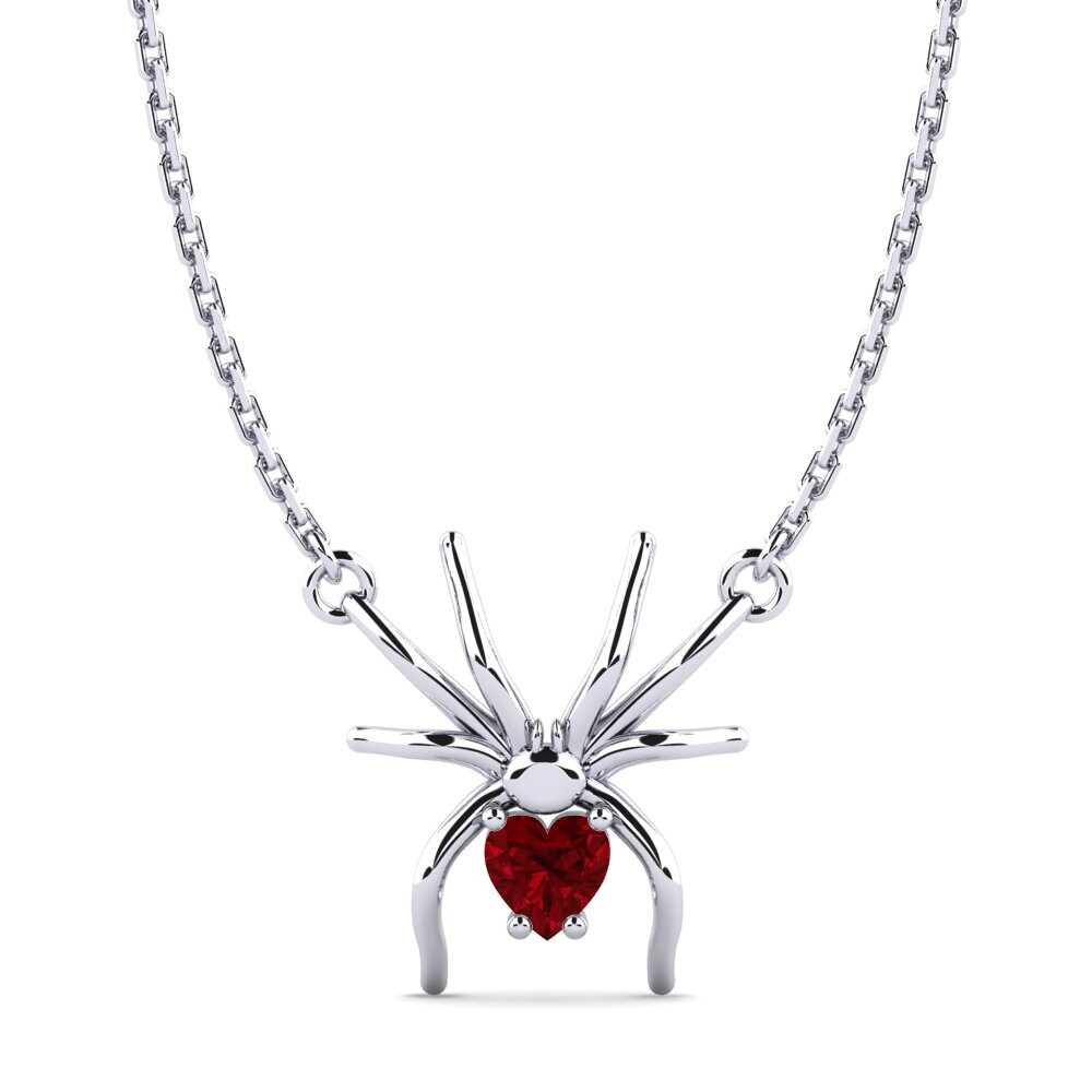 White Silver Red Zirconia Women's Necklace Dalene
