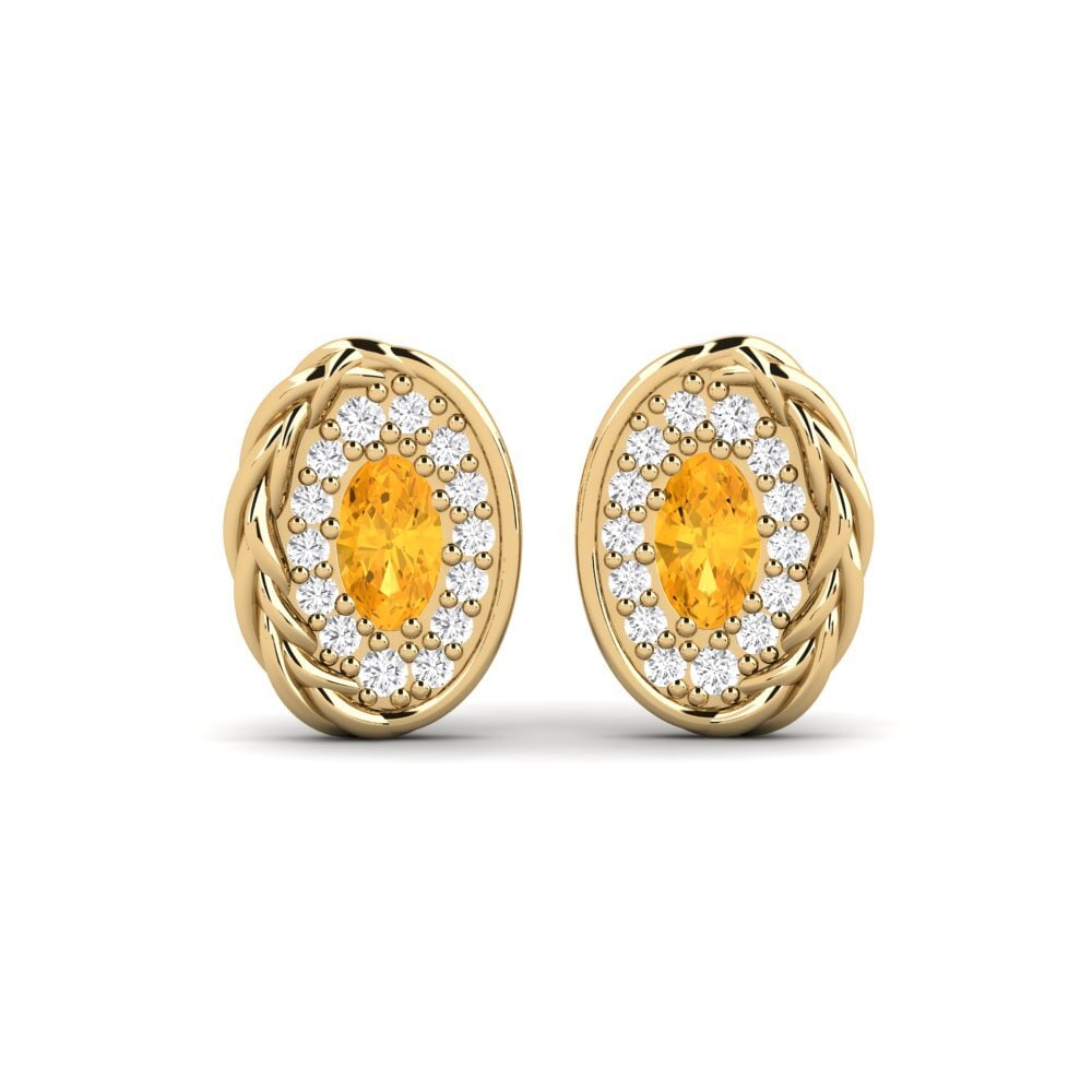 Ovale Citrine Boucle d'oreille femme Glimpse