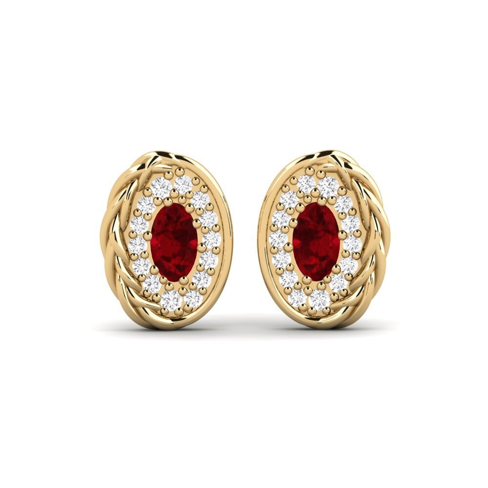 Ovale Rubis Boucle d'oreille femme Glimpse