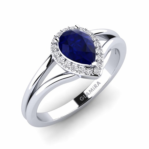 Ring Glinda 585 White Gold & Sapphire & Diamond