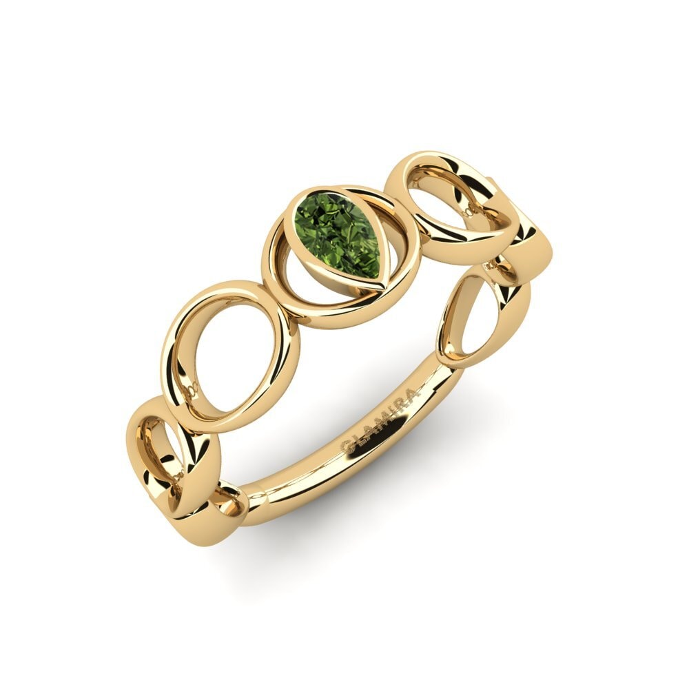 Zafiro Verde Anillo de compromiso Glokc