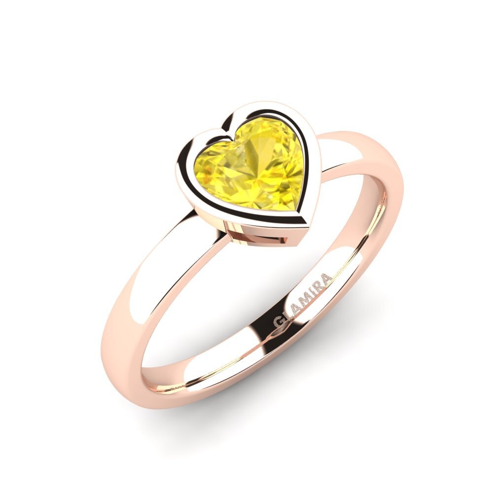 14ct Rose Gold Yellow Sapphire Engagement Ring Gloria