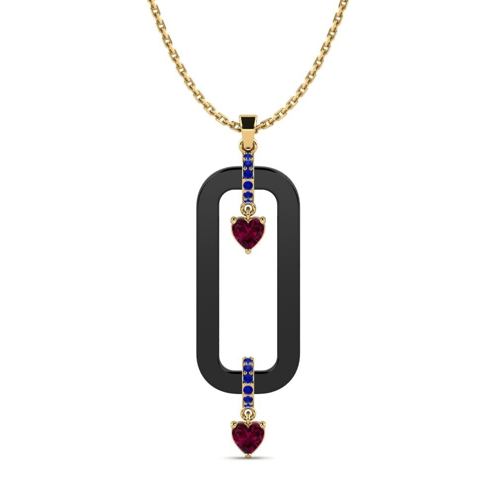 Heart Rhodolite Garnet Women's Pendant Glown