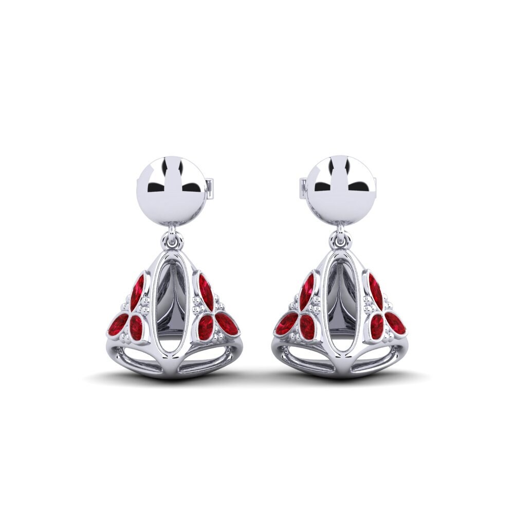Boucles D'oreilles Pendentif Opale De Feu (lab Créée) Argent - Longueur 1,5cm - Neuf