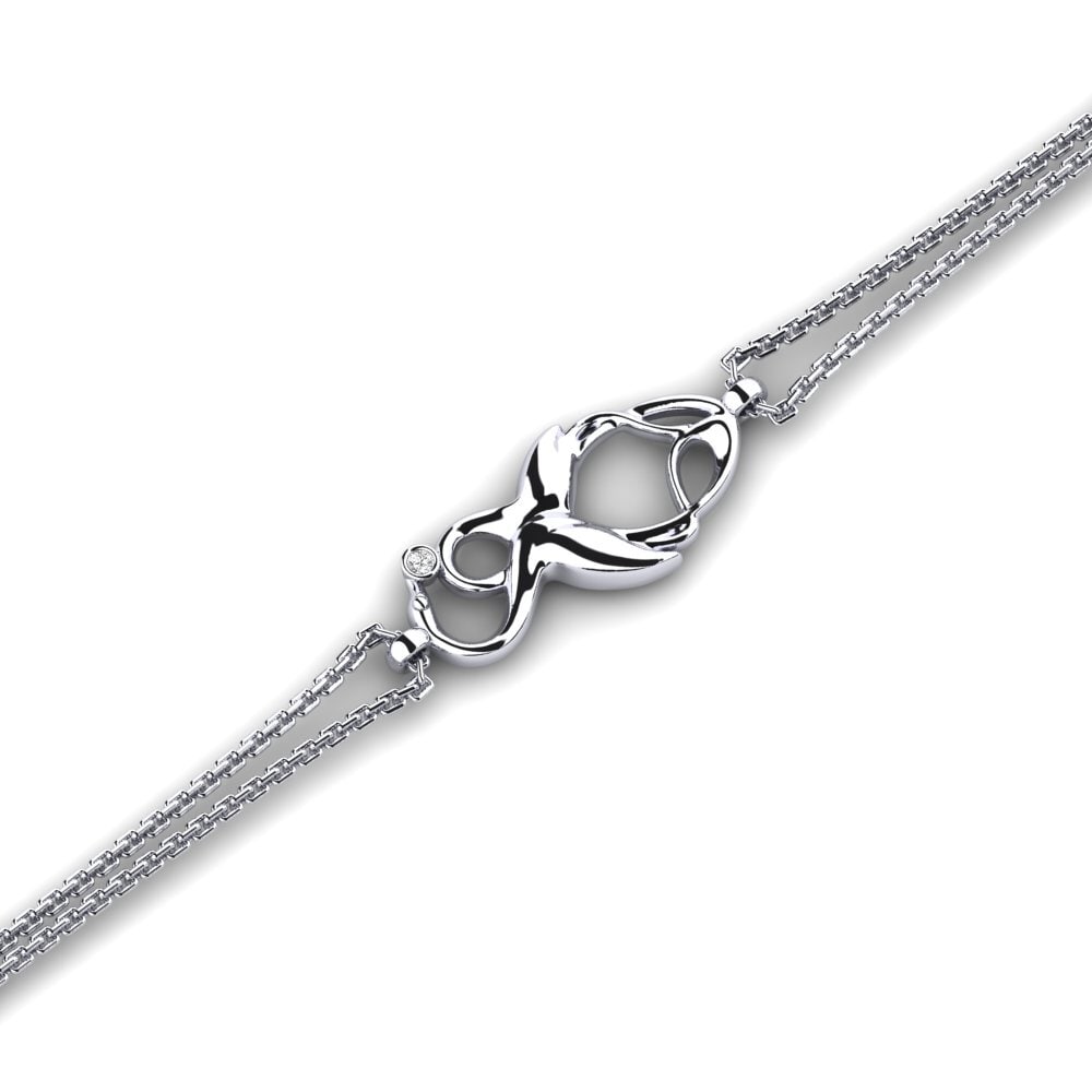 950 Platinum White sapphire Women's Bracelet Gnikcots